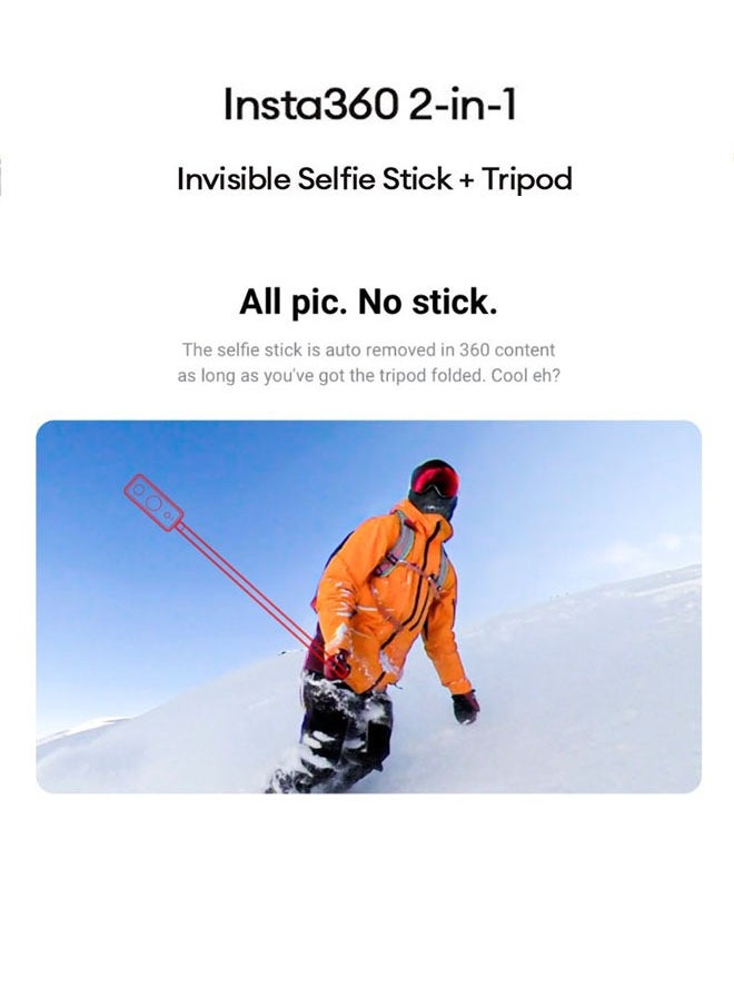 Original Insta360 2-in-1 Invisible Selfie Stick + Tripod Monopod For Insta360 Ace Pro2/X4/Ace Pro/GO3/GO 3S/X3