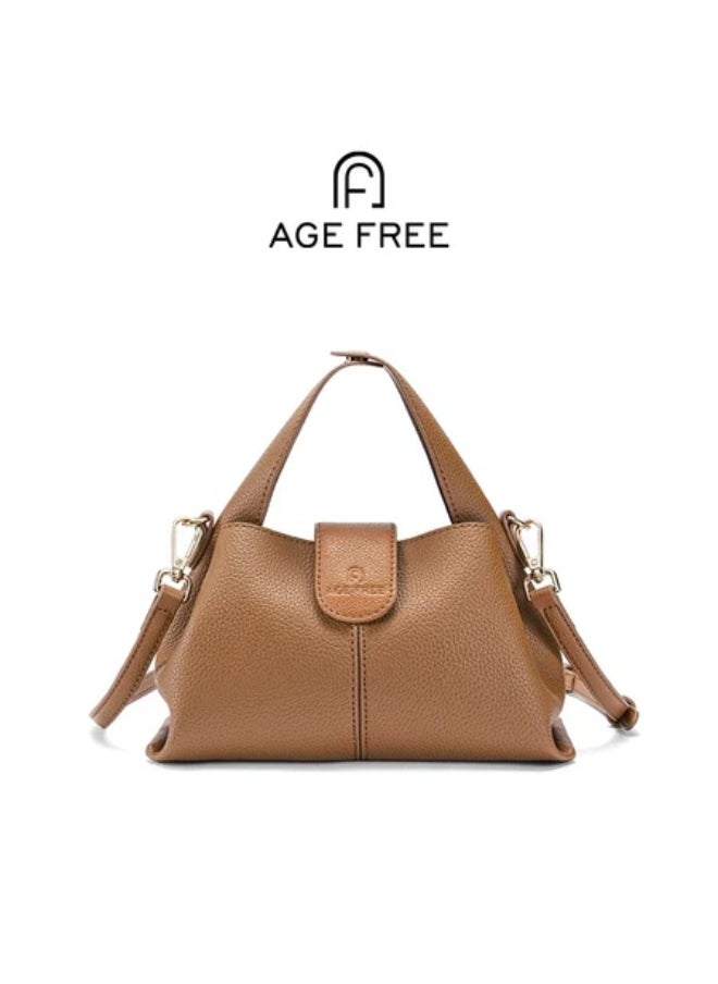 AGE-FREE DUMPLING STYLE HANDBAG – BROWN | UNIQUE, SIMPLE & CUTE CASUAL BAG FOR GIRLS AND WOMEN