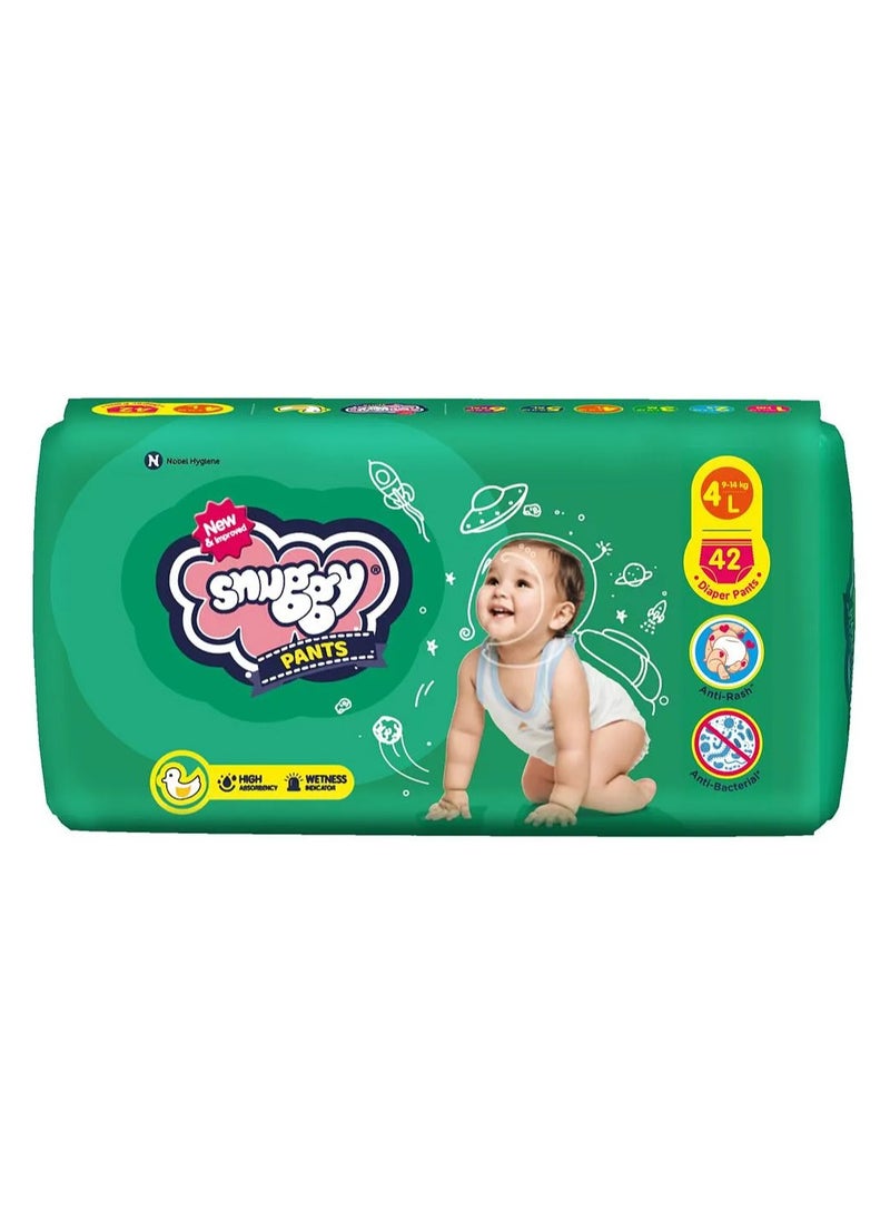 Snuggy High Absorbency Wetness Indicator Pant Style Diapers Size 4 - 42 Pieces