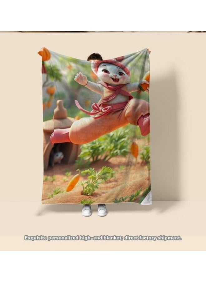 Children's or student cartoon flannel thin blanket (warm and comfortable, suitable for sleep, games) 100cm*150cm - 133