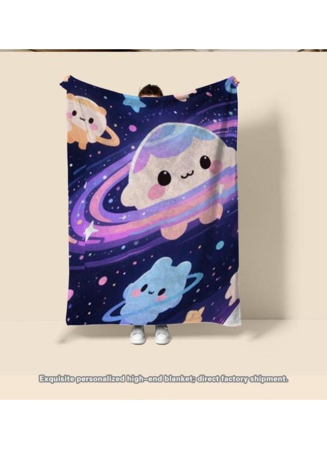 Children's or student cartoon flannel thin blanket (warm and comfortable, suitable for sleep, games) 100cm*150cm - 823