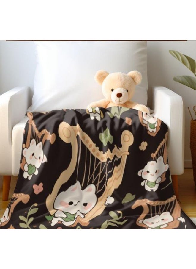 Children's or student cartoon flannel thin blanket (warm and comfortable, suitable for sleep, games) 100cm*150cm - 791