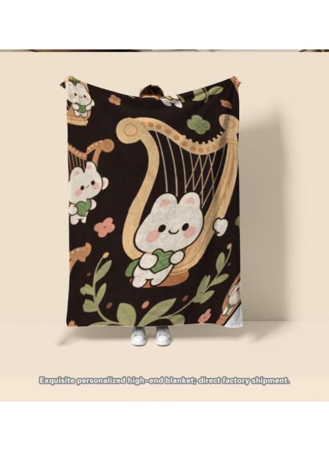 Children's or student cartoon flannel thin blanket (warm and comfortable, suitable for sleep, games) 100cm*150cm - 791