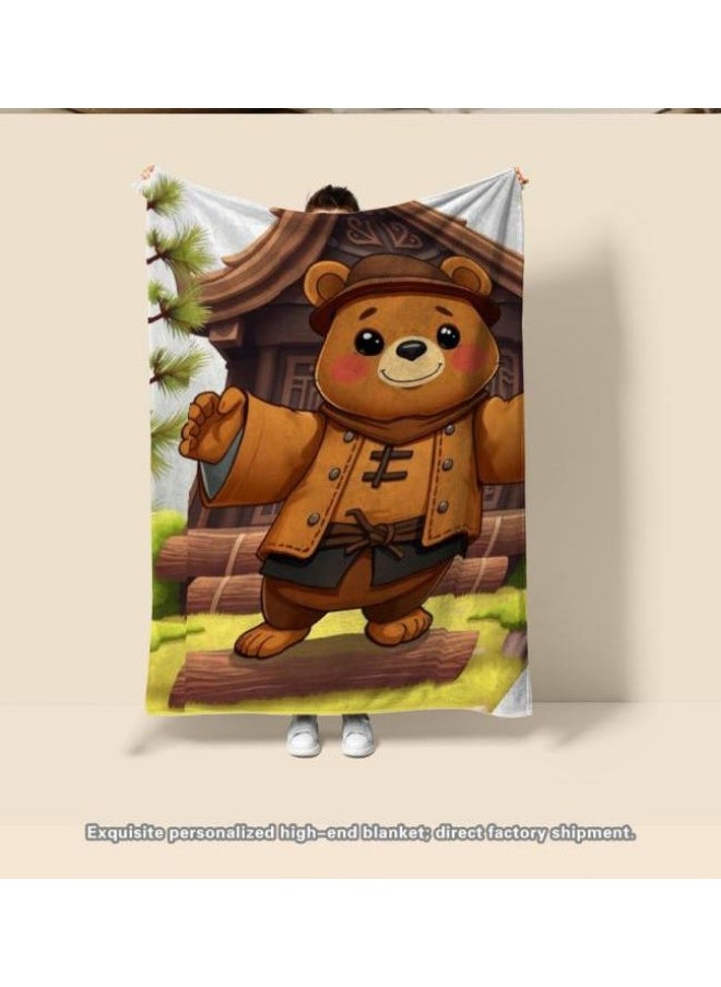 Children's or student cartoon flannel thin blanket (warm and comfortable, suitable for sleep, games) 100cm*150cm - 98