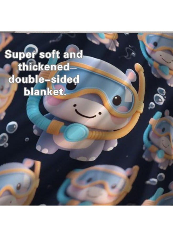 Children's or student cartoon flannel thin blanket (warm and comfortable, suitable for sleep, games) 100cm*150cm - 763