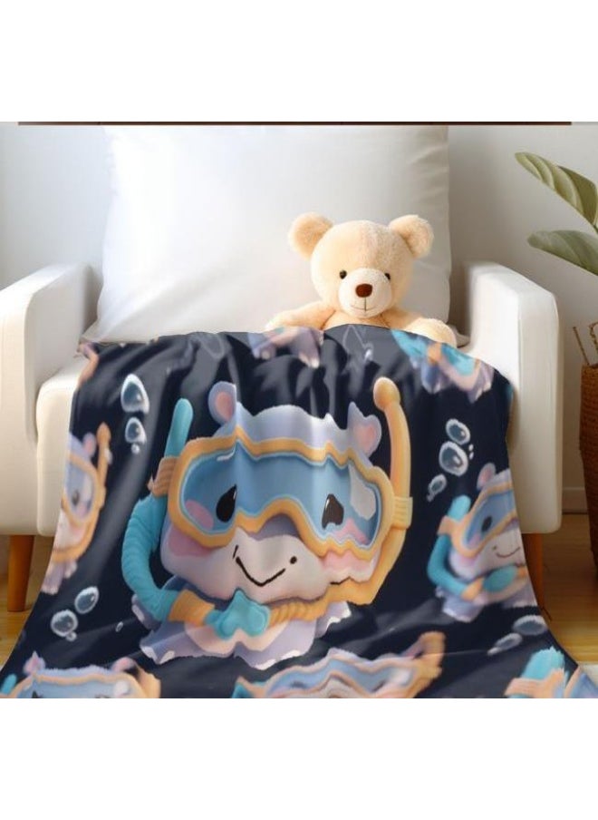 Children's or student cartoon flannel thin blanket (warm and comfortable, suitable for sleep, games) 100cm*150cm - 763