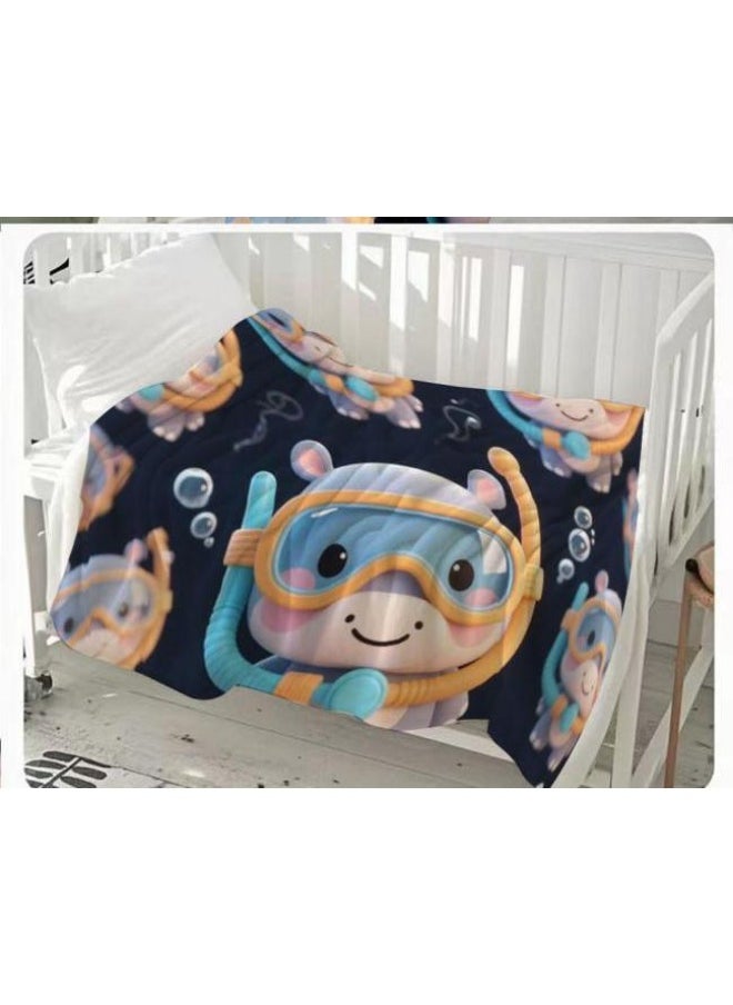 Children's or student cartoon flannel thin blanket (warm and comfortable, suitable for sleep, games) 100cm*150cm - 763