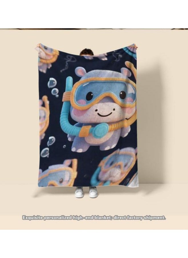 Children's or student cartoon flannel thin blanket (warm and comfortable, suitable for sleep, games) 100cm*150cm - 763