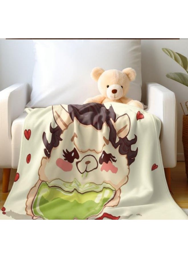 Children's or student cartoon flannel thin blanket (warm and comfortable, suitable for sleep, games) 100cm*150cm - 60