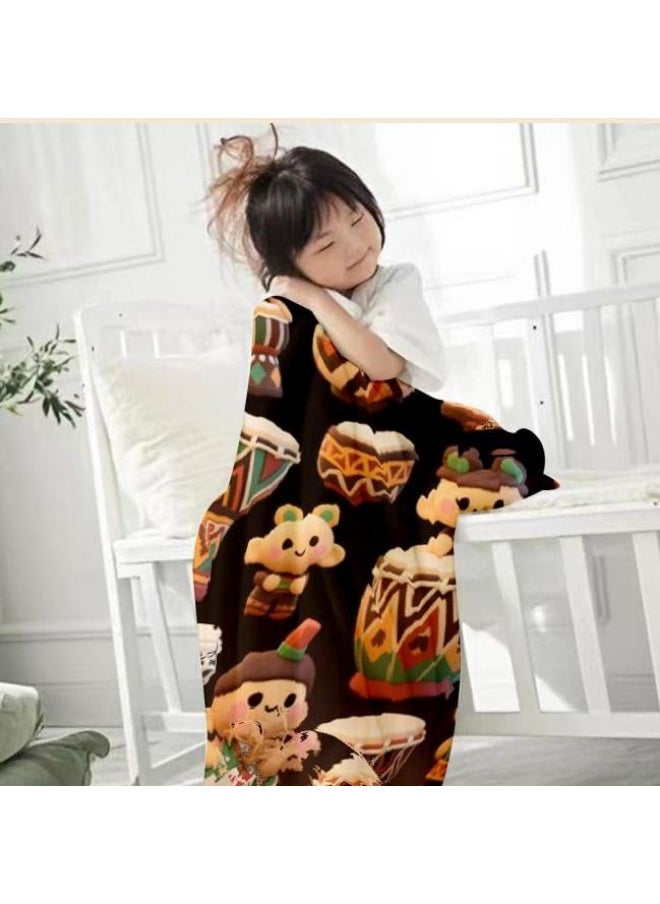 Children's or student cartoon flannel thin blanket (warm and comfortable, suitable for sleep, games) 100cm*150cm - 737