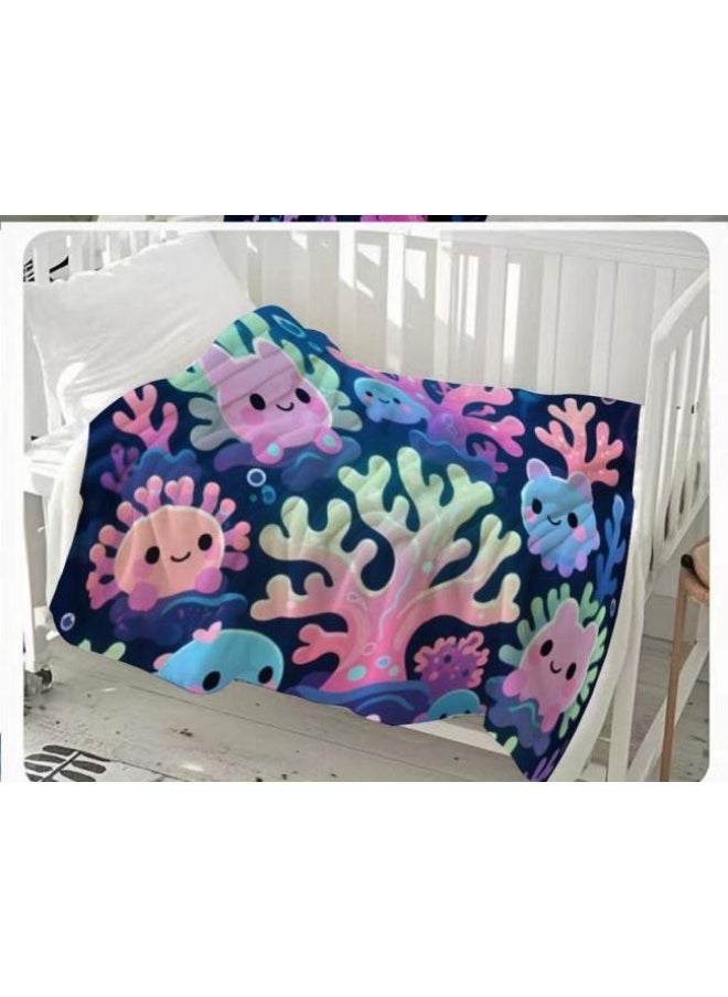 Children's or student cartoon flannel thin blanket (warm and comfortable, suitable for sleep, games) 100cm*150cm - 733