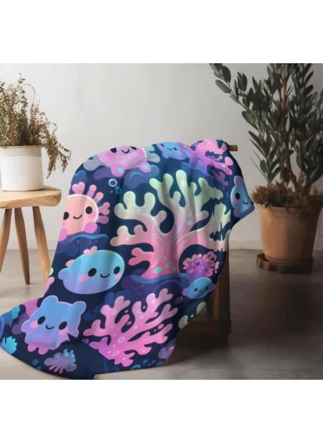 Children's or student cartoon flannel thin blanket (warm and comfortable, suitable for sleep, games) 100cm*150cm - 733