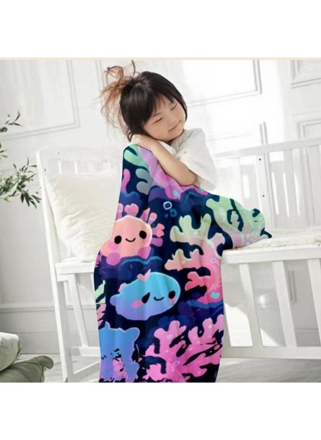 Children's or student cartoon flannel thin blanket (warm and comfortable, suitable for sleep, games) 100cm*150cm - 733