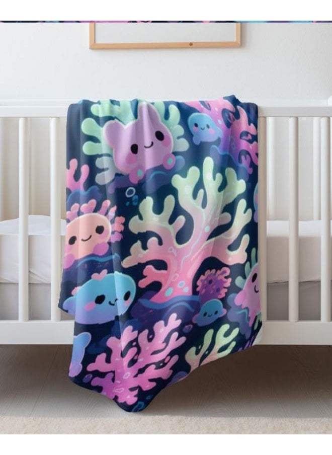Children's or student cartoon flannel thin blanket (warm and comfortable, suitable for sleep, games) 100cm*150cm - 733