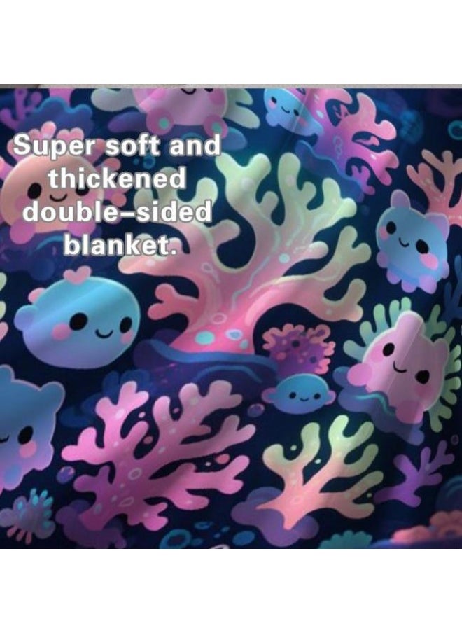 Children's or student cartoon flannel thin blanket (warm and comfortable, suitable for sleep, games) 100cm*150cm - 733