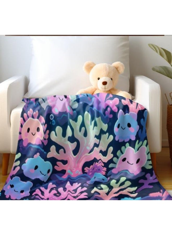 Children's or student cartoon flannel thin blanket (warm and comfortable, suitable for sleep, games) 100cm*150cm - 733