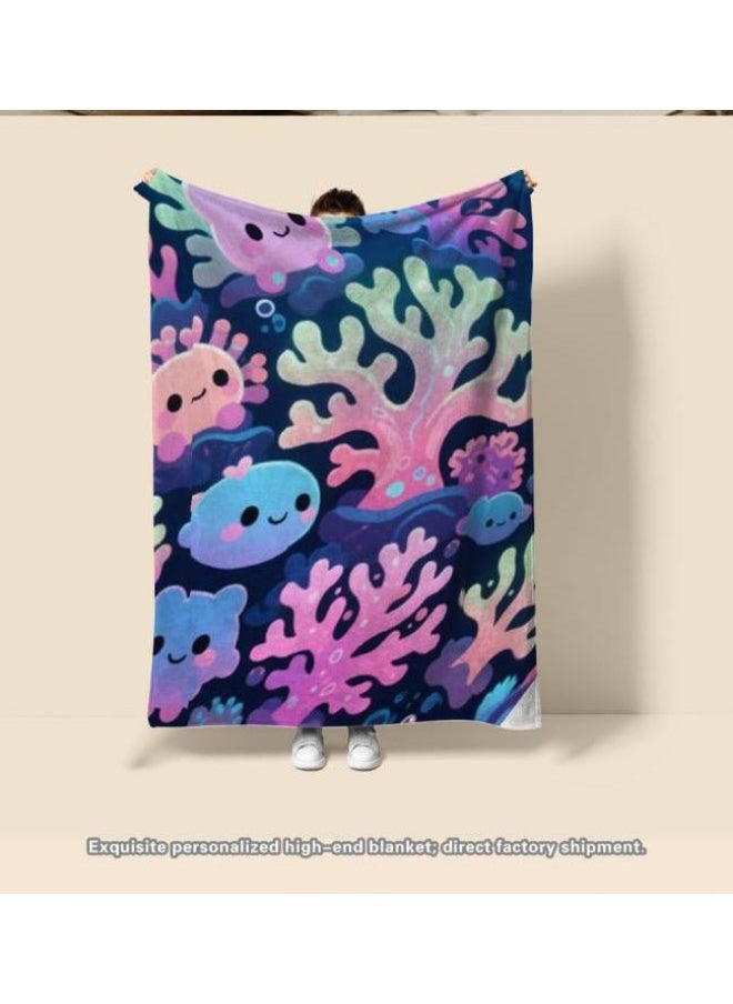 Children's or student cartoon flannel thin blanket (warm and comfortable, suitable for sleep, games) 100cm*150cm - 733