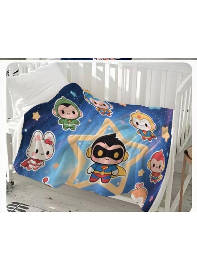 Children's or student cartoon flannel thin blanket (warm and comfortable, suitable for sleep, games) 100cm*150cm - 742