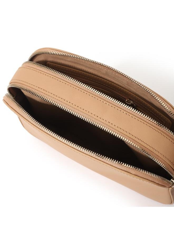 Darcelo Branded Webbing Leather Camera Bag