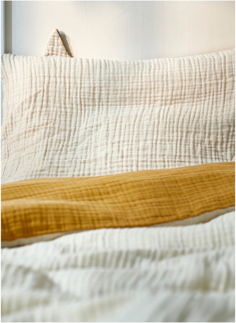 3-Piece Bedlinen Set for Cot, Brown/Beige