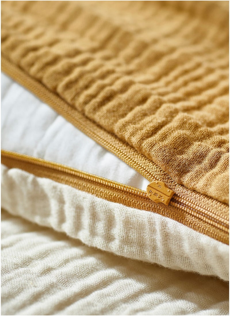 3-Piece Bedlinen Set for Cot, Brown/Beige