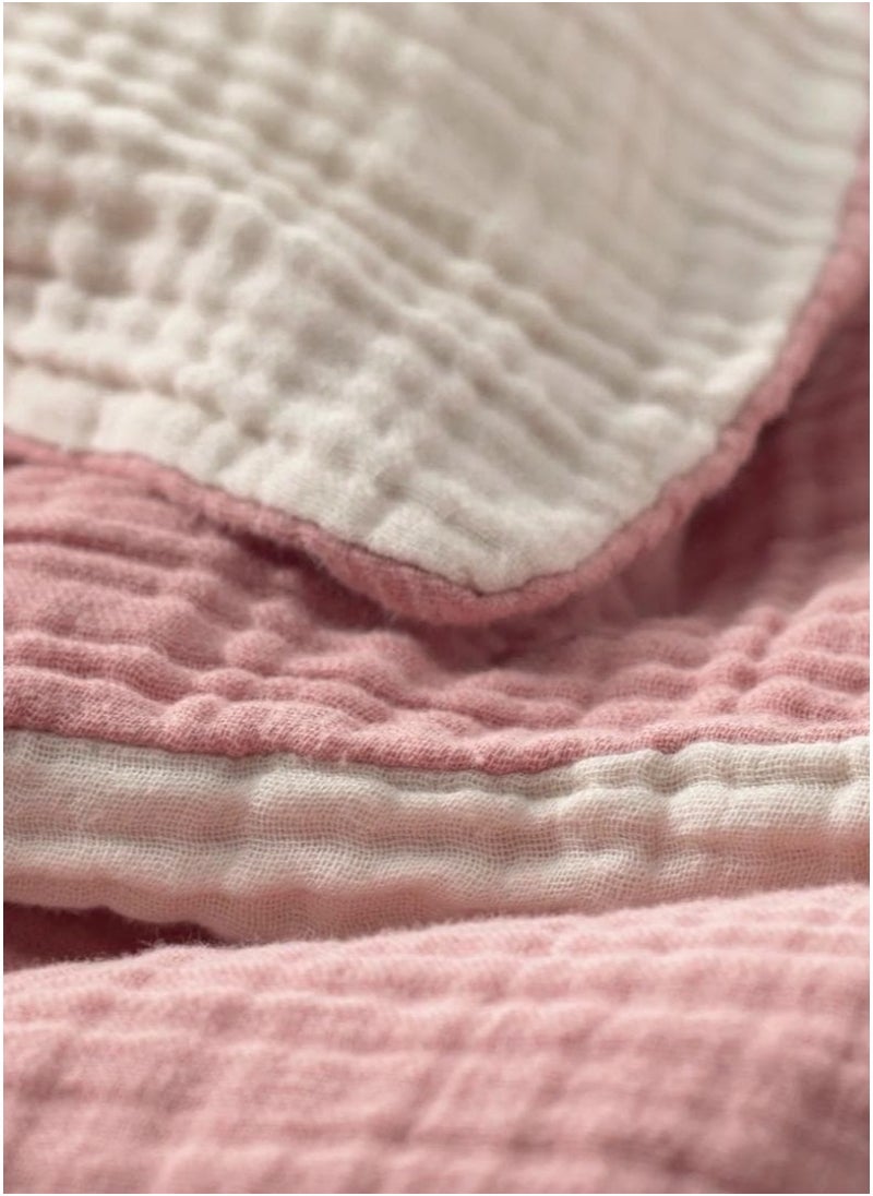 3-Piece Bedlinen Set for Cot, Pale Pink/Beige