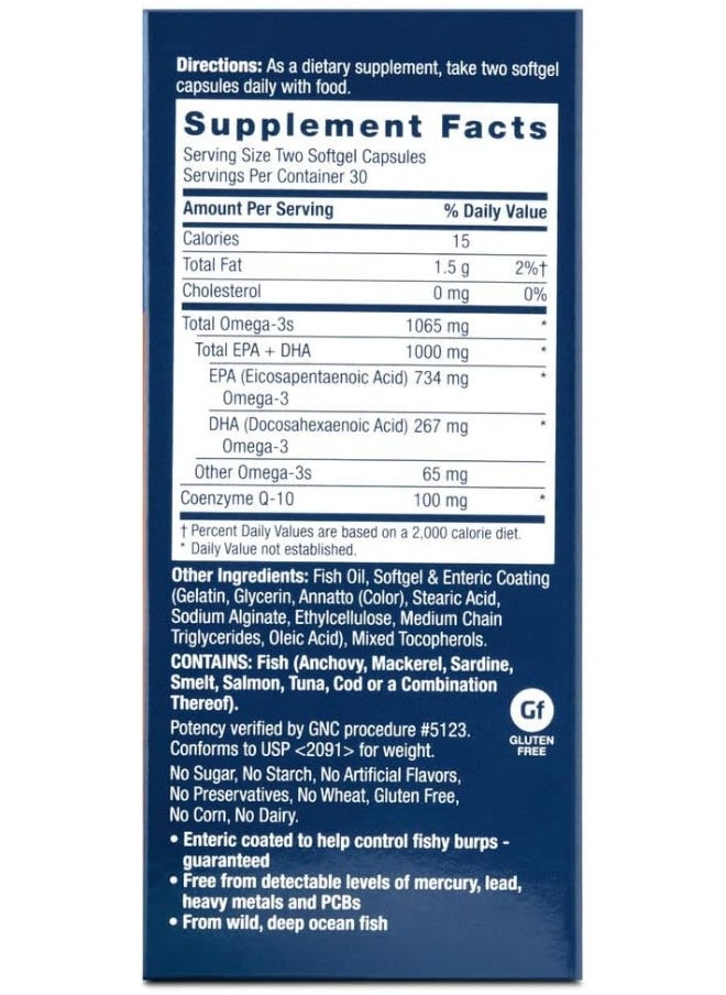 Triple Strength Fish Oil Plus Coq-10 Nutritional Supplement