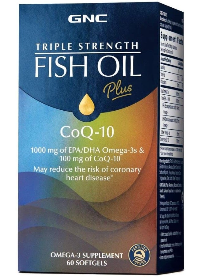 Triple Strength Fish Oil Plus Coq-10 Nutritional Supplement