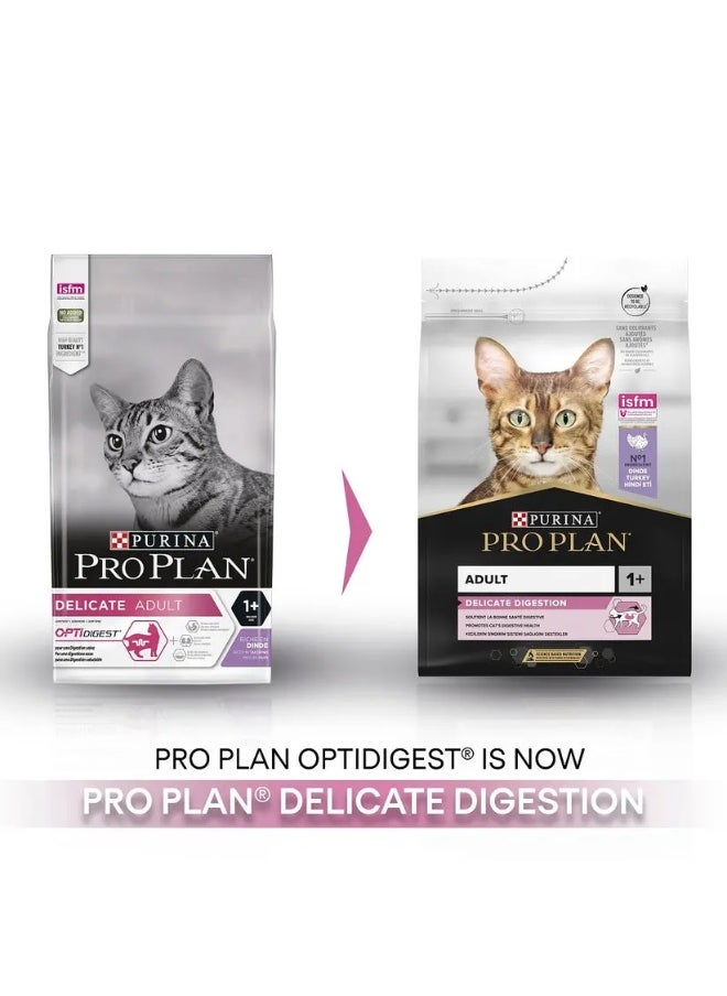 PRO PLAN ADULT DELICATE DIGESTION TURKEY DRY CAT FOOD 1.5kg