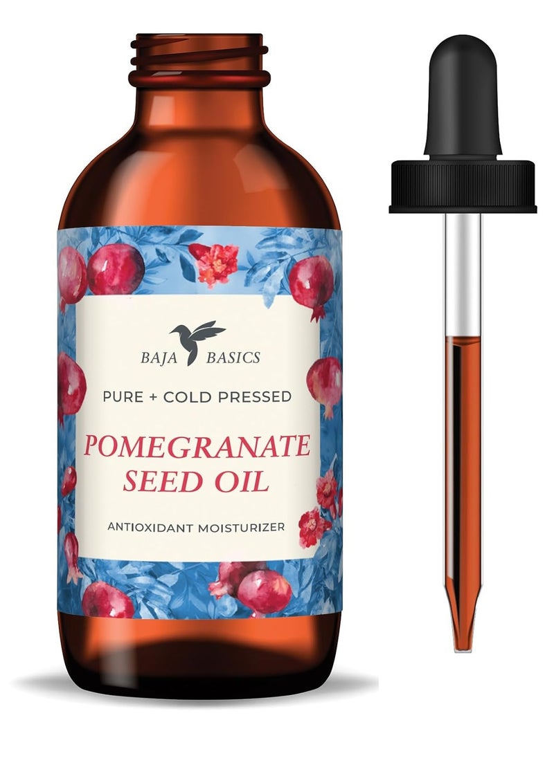 Pomegranate Seed Oil - Pure, Cold Pressed, Unrefined - Organic Body Oil - Antioxidant Serum for Face, Hair, Skin and Nails - Natural Moisturizer & Scar Treatment - 1 oz