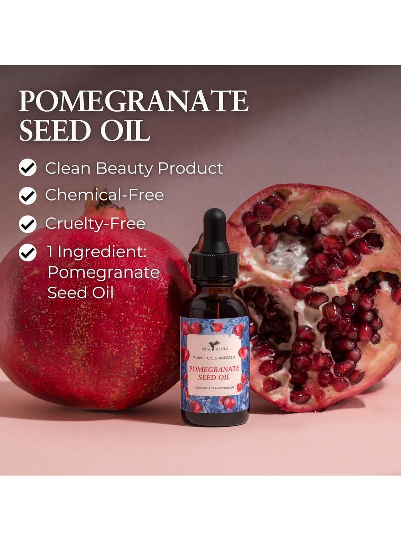 Pomegranate Seed Oil - Pure, Cold Pressed, Unrefined - Organic Body Oil - Antioxidant Serum for Face, Hair, Skin and Nails - Natural Moisturizer & Scar Treatment - 1 oz