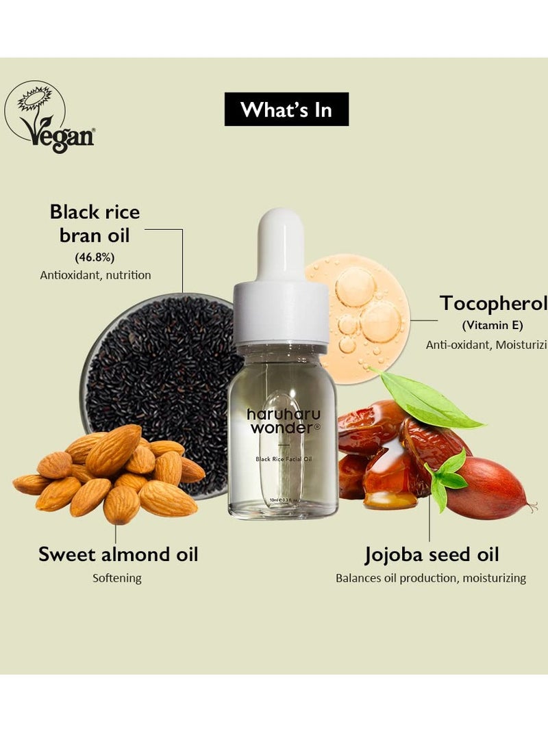 HARUHARU Wonder Black Rice Facial Oil (10ml) | Vegan, Crurelty Free, EWG-Green…