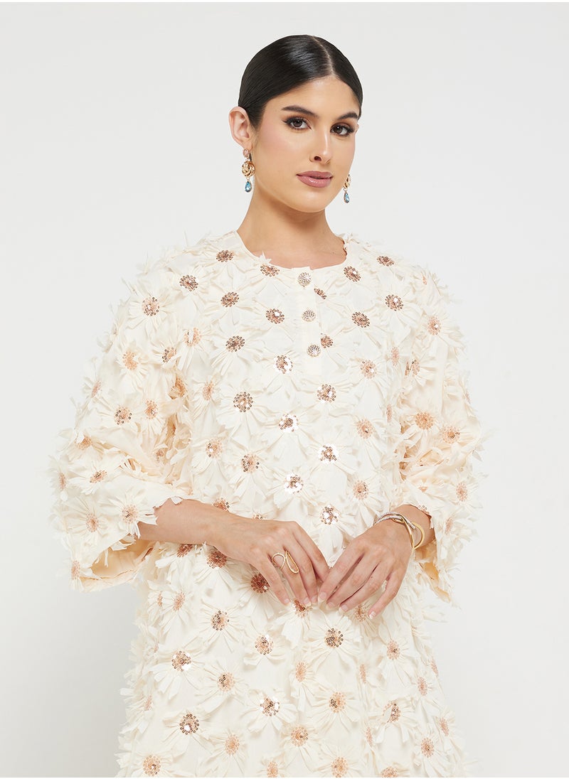 Floral Appliqué Dress