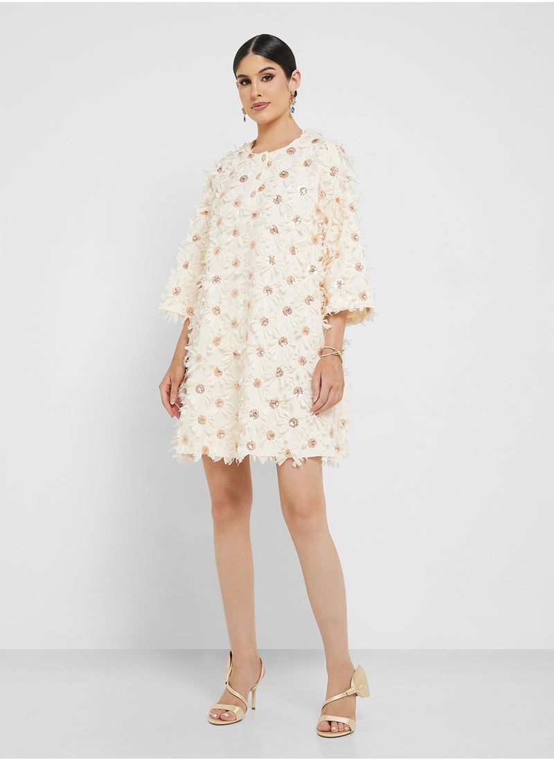 Floral Appliqué Dress