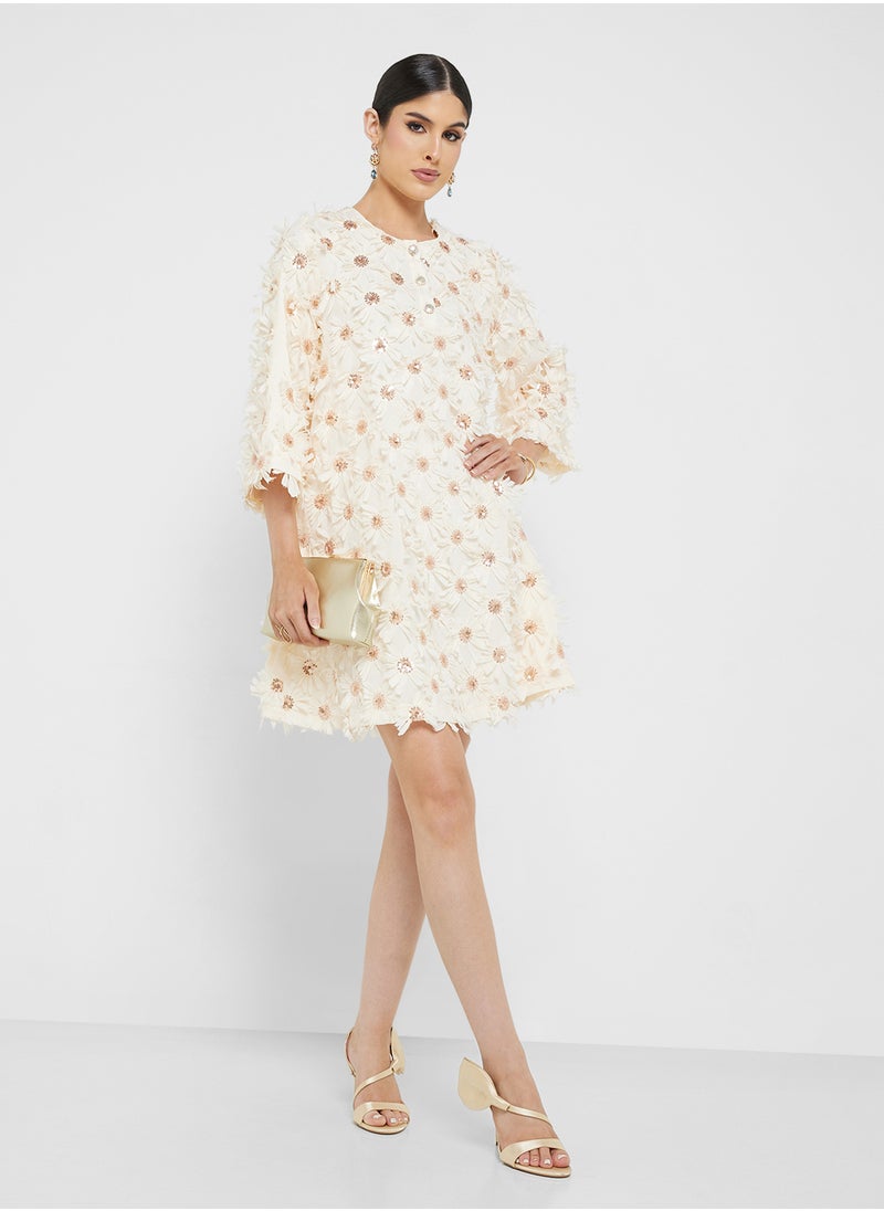 Floral Appliqué Dress