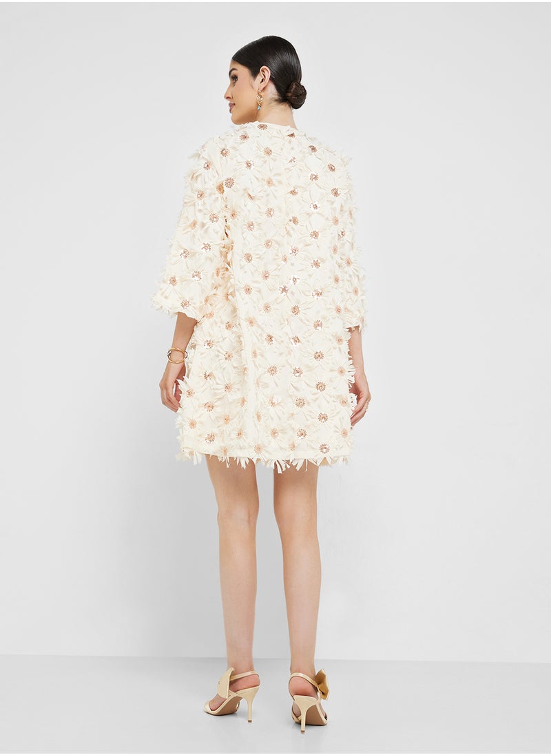 Floral Appliqué Dress