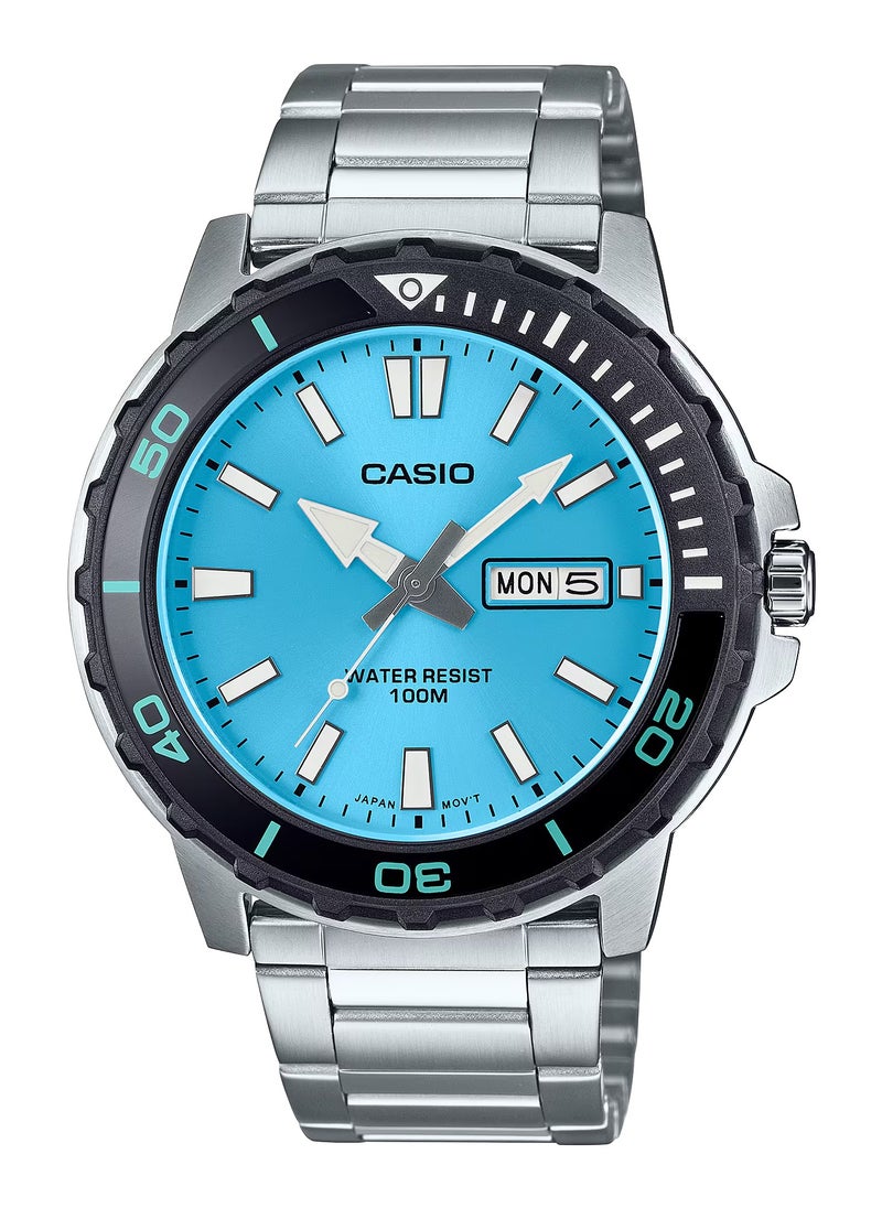 Casio Analog Quartz Blue Dial Stainless Steel Men's Watch MTD-125D-2A3VDF