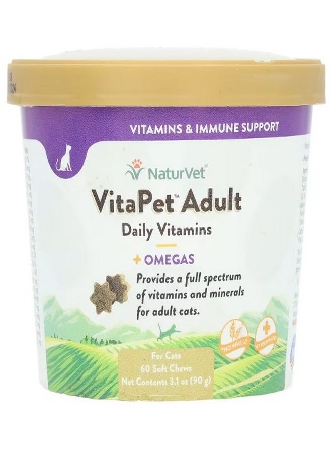 VitaPet Adult Daily Vitamins  Omegas For Cats 60 Soft Chews 3.1 oz 90 g