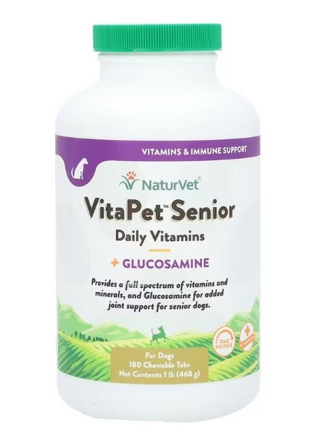VitaPet Senior Daily Vitamins  Glucosamine For Dogs 180 Chewable Tabs 1 lb 468 g