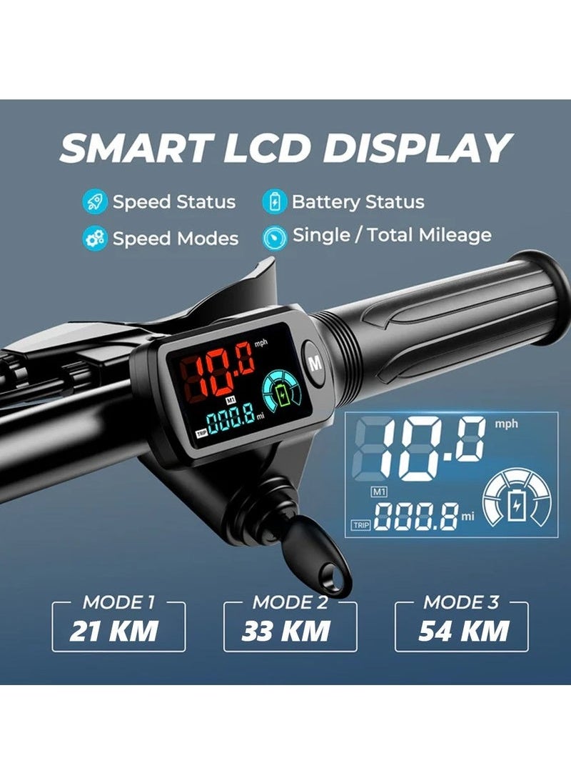 850W Electric Scooter with Double Seat, 48V 10Ah Battery, 50km/h Speed, 40km Range, Dual Suspension and Storage Basket, Electric Scooter