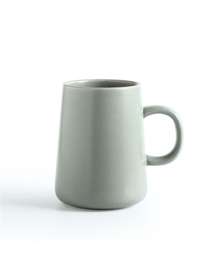 Frosted Coffee Mug 400mm，Mugs Ceramic cups for household use, matte color, used in cafes, environmentally friendly materials (gray)