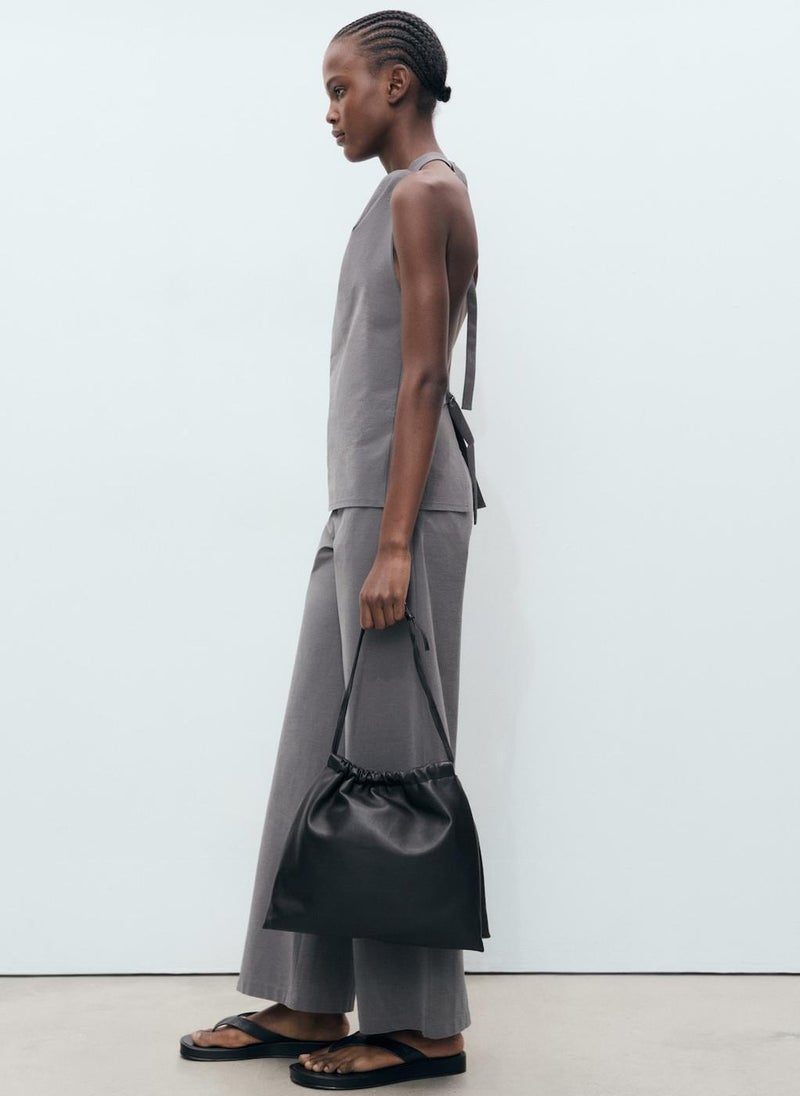 Straight Trousers With Fine Belt