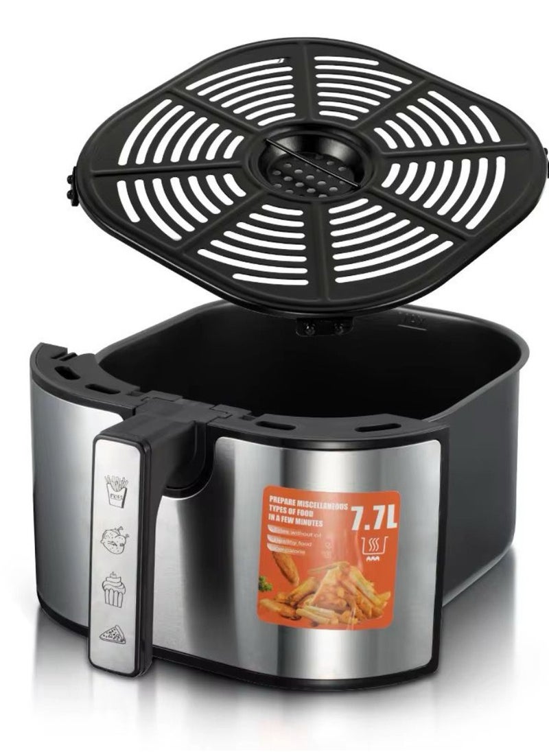 Digital Air Fryer, 7.7L Capacity, 1800W, 12 Presets, LED Touch Screen, Stainless Steel, Window View, Auto Shut-off