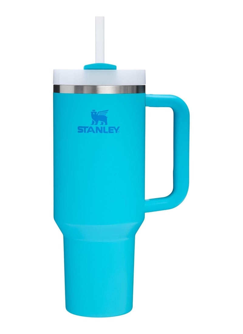 Stanley Quencher H2.0 Flowstate Stainless Steel Vacuum Insulated Tumbler with Lid and Straw for Water, Iced Tea or Coffee, Smoothie and More, (Pool Blue) - 40oz