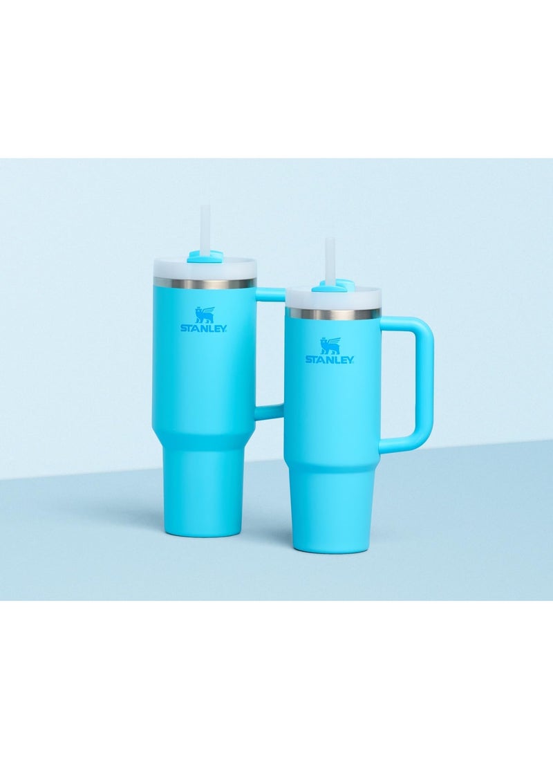 Stanley Quencher H2.0 Flowstate Stainless Steel Vacuum Insulated Tumbler with Lid and Straw for Water, Iced Tea or Coffee, Smoothie and More, (Pool Blue) - 40oz
