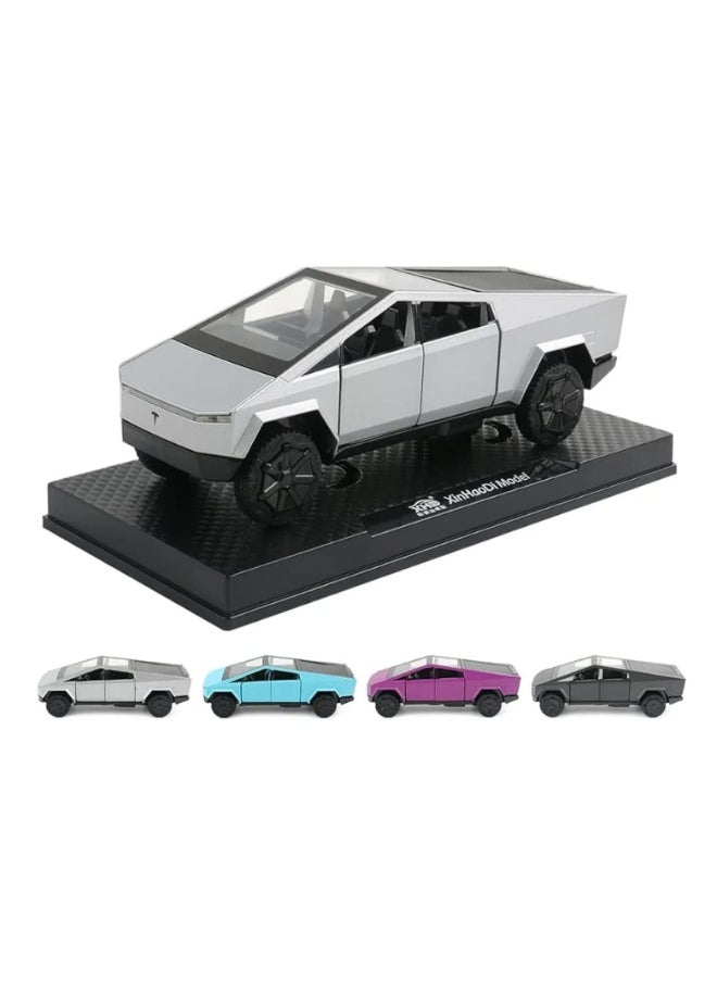 1 Pc Diecast Tesla Cybertruck Model Toy Car – Alloy Pull Back Action Vehicle with Opening Doors (Color May Vary)