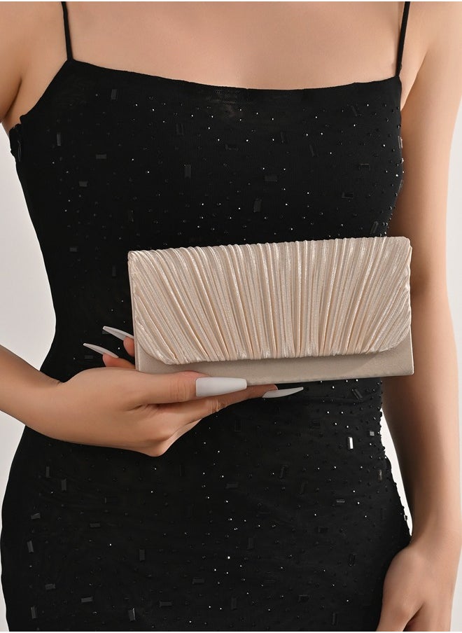Gold solid colour high end evening bag, European and American style dress handbag, shoulder bag, capable for Cellphone and Cosmetics