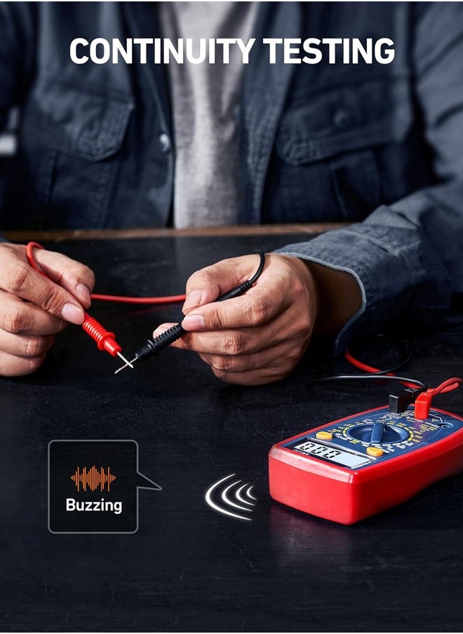 Digital Multimeter DT33D | Blue Backlight, With Square Wave Signal Output | AC/DC Voltage, Current, Resistance Measurement | 9V Battery