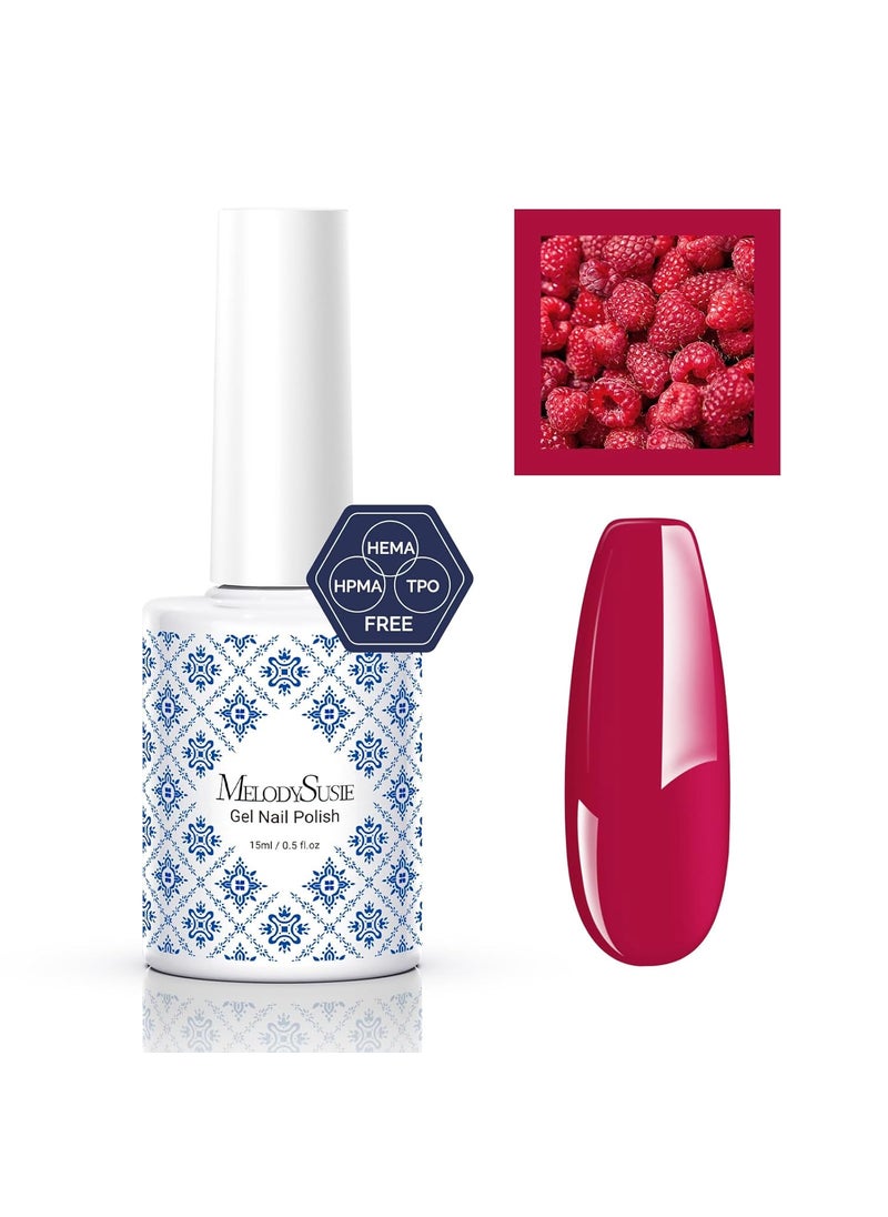 MelodySusie Fleurwee Plant Based Gel Nail Polish, Hema Free Raspberry Red Nail Polish, Soak Off UV LED Gel Polish Gift for Women 21 Non Toxic Long Lasting Nail Art Manicure Salon DIY at Home P22