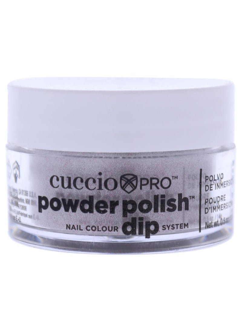 Cuccio Colour Powder Nail Polish - Lacquer For Manicure And Pedicure - Highly Pigmented Powder That Is Finely Milled - Durable Finish With A Flawless Rich Color - Silver Baby Pink Glitter - 0.5 Oz, (I0097954)
